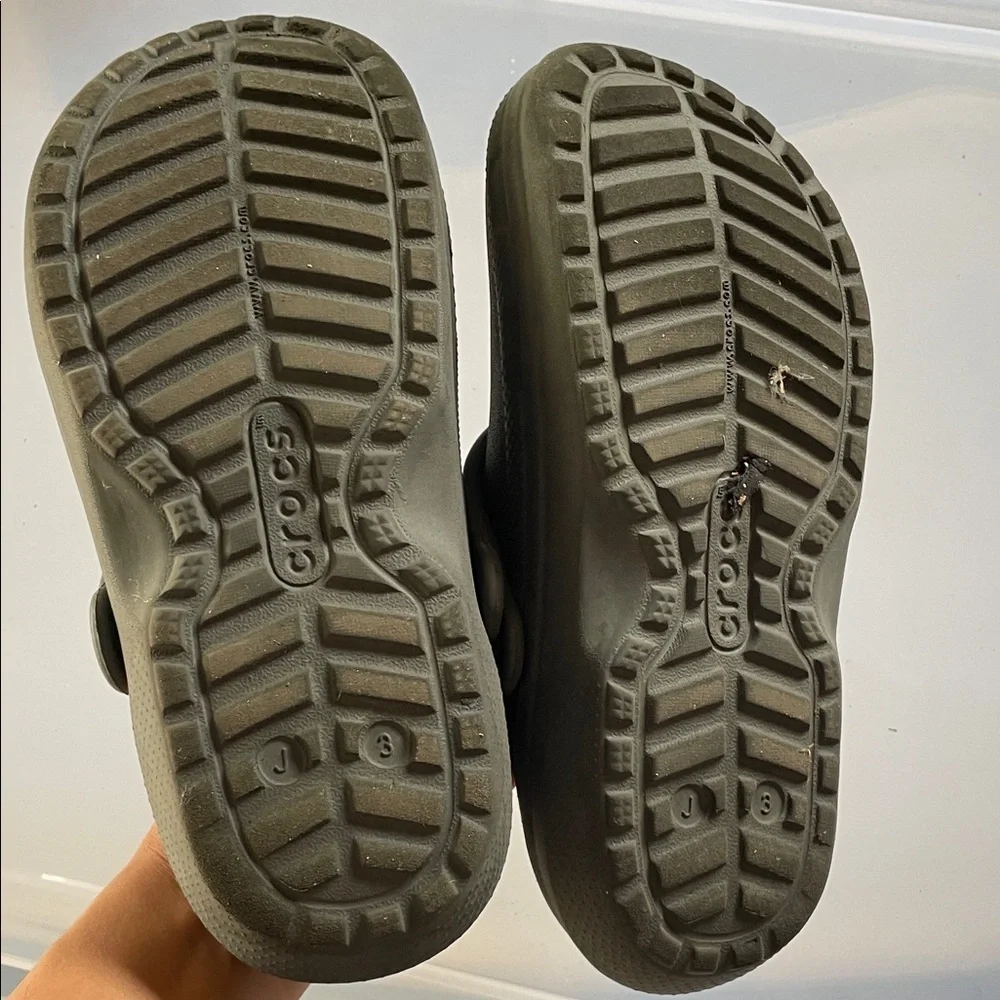 CROCS Kids Gray Slippers with Playful Charms